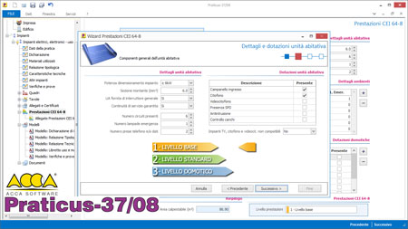 Livello prestazionale dell'impianto elettrico con Praticus-37/08 di ACCA software Livello prestazionale dell'impianto elettrico con Praticus-37/08 di ACCA software