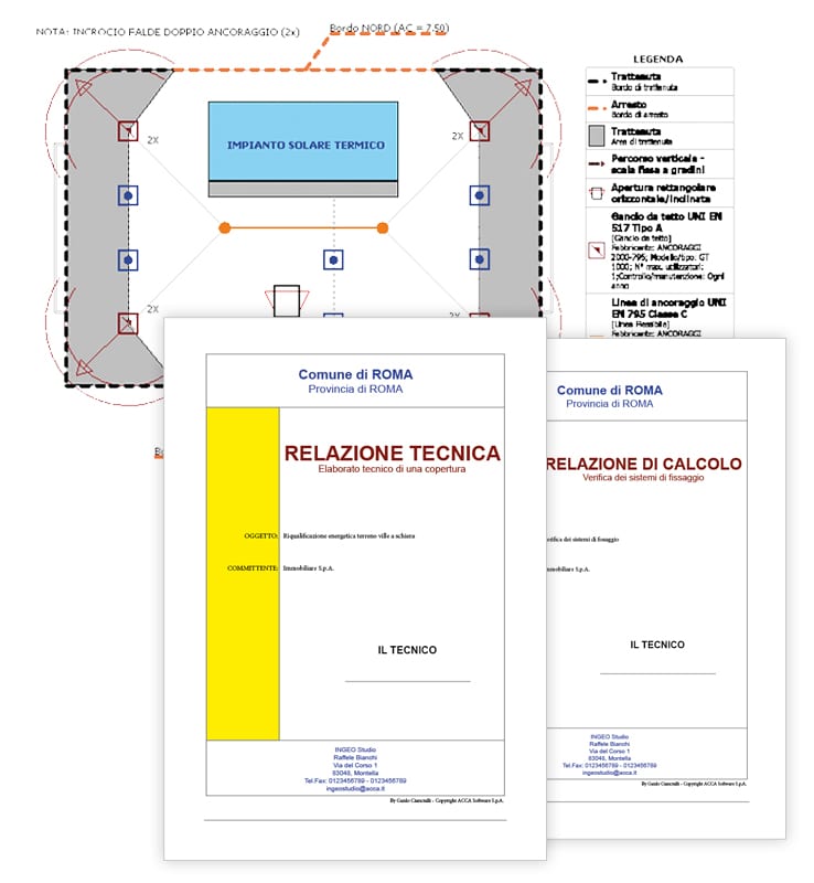 Relazione ed elaborati automatici del calcolo linee vita