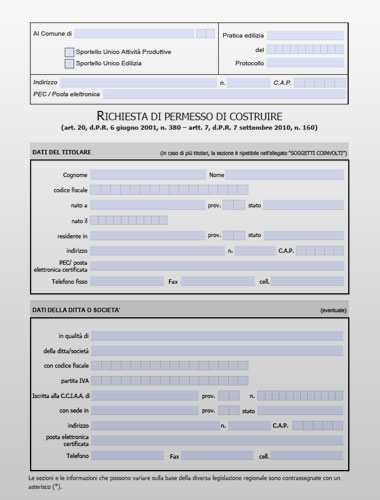 Permesso Di Costruire Pdc Modello Pdf Editabile