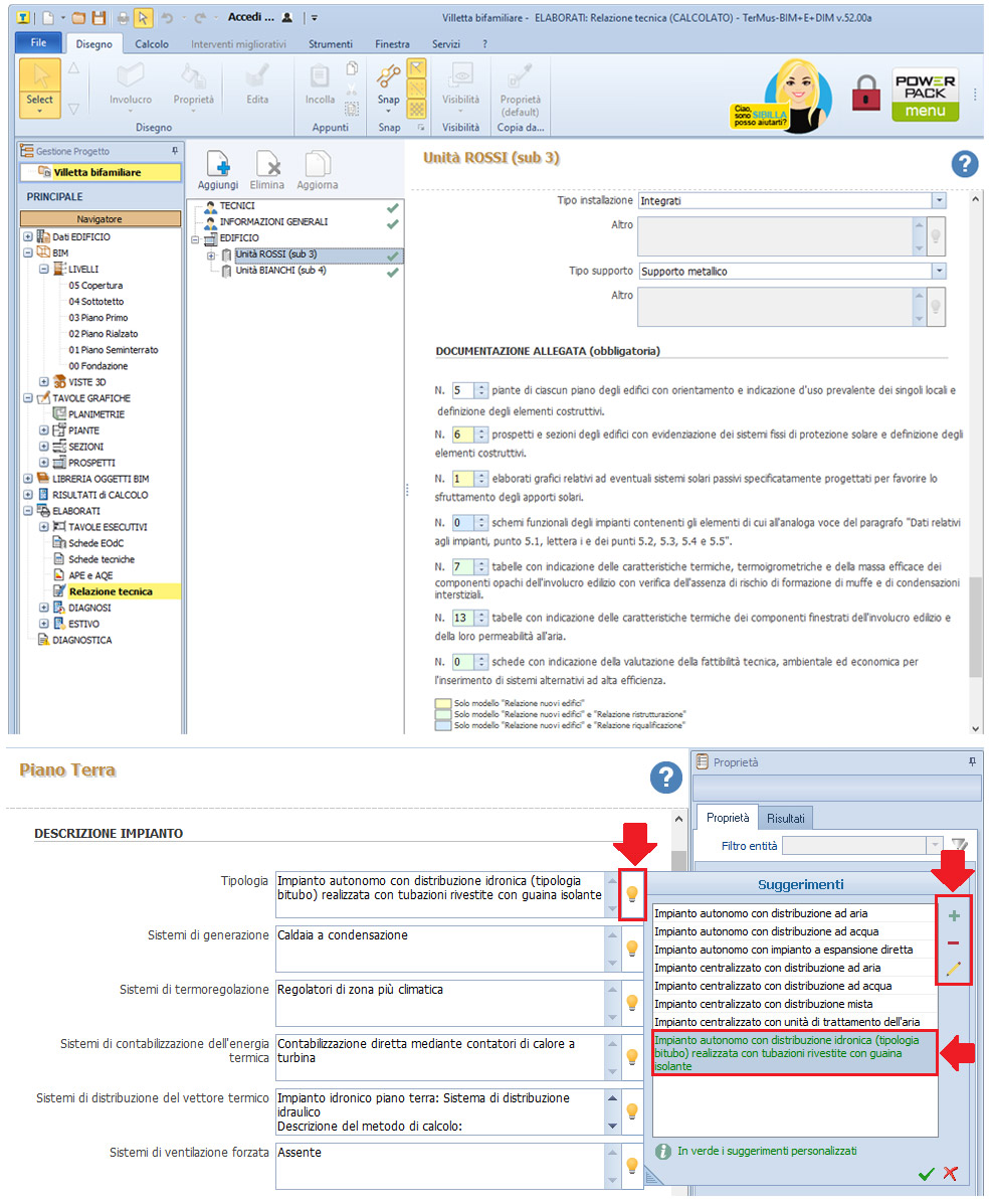 Nuovo editor per la compilazione personalizzata della relazione tecnica